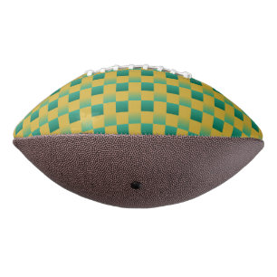 Elegant chequered pattern in green and gold american football