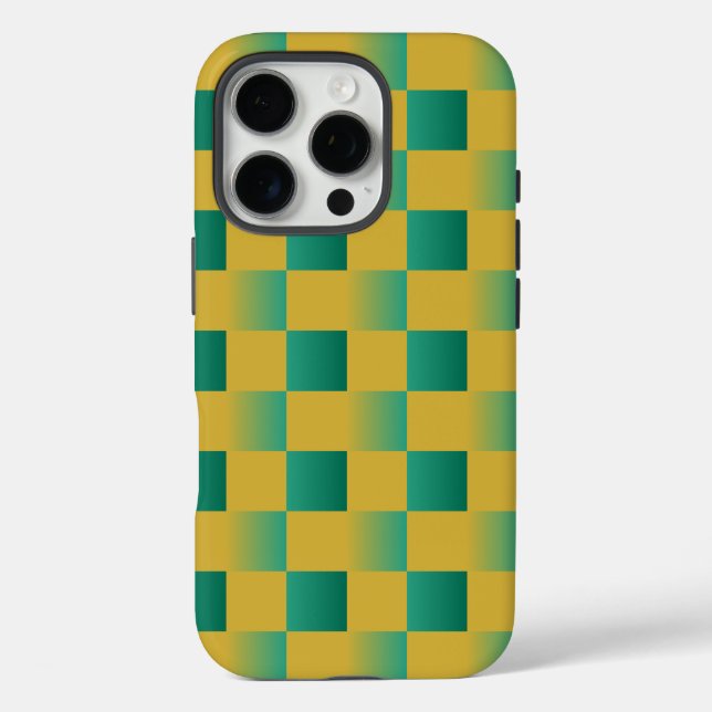 Elegant chequered pattern in green and gold  Case-Mate iPhone case (Back)