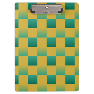 Elegant chequered pattern in green and gold  clipboard
