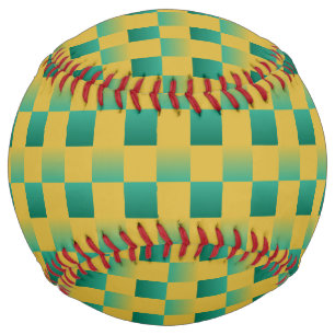 Elegant chequered pattern in green and gold  softball