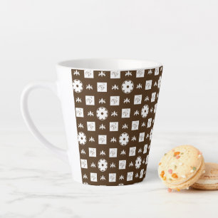 Elegant Chequered Pattern Latte Mug