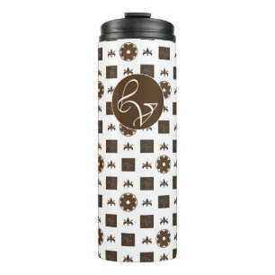 Elegant Chequered Pattern Thermal Tumbler