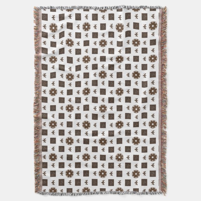 Elegant Chequered Pattern Throw Blanket (Front Vertical)