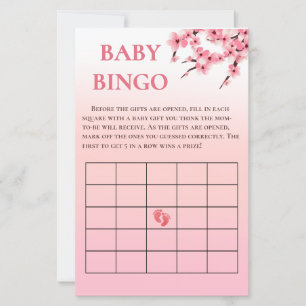 Elegant Cherry Blossom Baby Shower Bingo Game