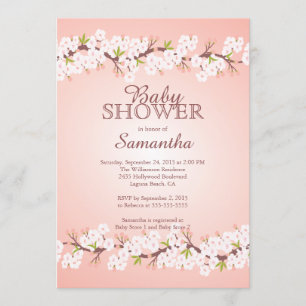Elegant Cherry Blossom Baby Shower Invitation