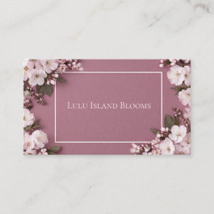 Elegant Cherry Blossom Dusty Rose Business Card