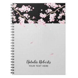 Elegant Cherry Blossom Floral Notebook