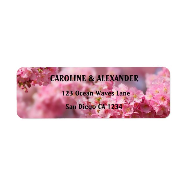 Elegant Cherry Blossom Floral Pink Wedding  (Front)