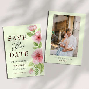 Elegant Cherry Blossom Pastel Floral Save the Date
