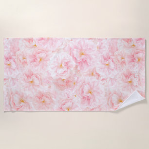 Elegant Cherry Blossom Pattern Design Beach Towel