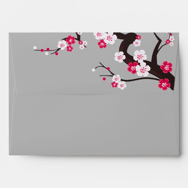 Elegant Cherry Blossom Pink floral  envelop Envelope (Back (Top Flap))