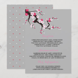 Elegant Cherry Blossom Pink floral  Information Invitation