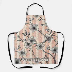 Elegant Cherry Blossom Sakura - Pink & White Apron
