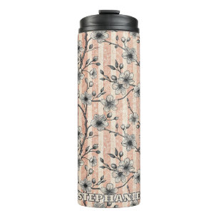 Elegant Cherry Blossom Sakura - Pink & White Thermal Tumbler