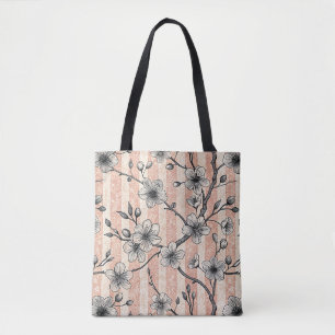 Elegant Cherry Blossom Sakura - Pink & White Tote Bag