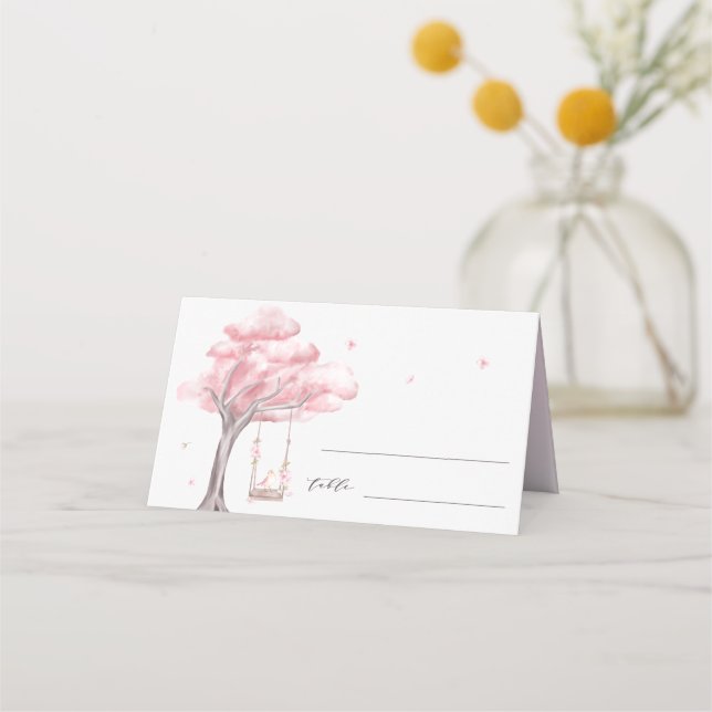 Elegant Cherry Blossom Sakura Wedding  Place Card (Front)