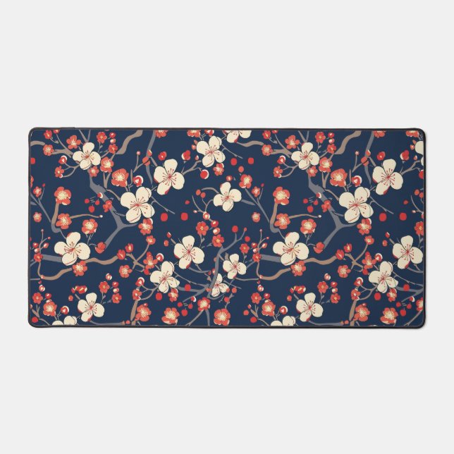 Elegant Cherry Blossom Seamless Pattern (10) Desk Mat (Front)