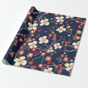 Elegant Cherry Blossom Seamless Pattern (10) Wrapping Paper