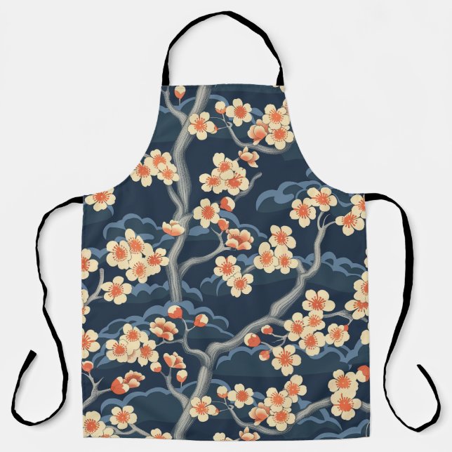Elegant Cherry Blossom Seamless Pattern (11) Apron (Front)
