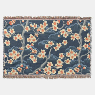 Elegant Cherry Blossom Seamless Pattern (11) Throw Blanket