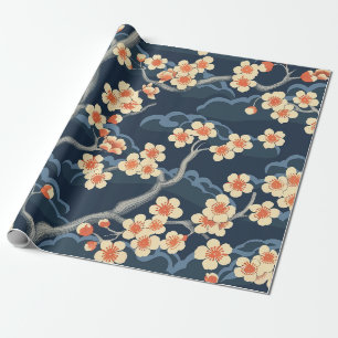 Elegant Cherry Blossom Seamless Pattern (11) Wrapping Paper