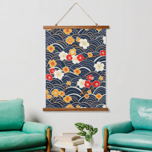 Elegant Cherry Blossom Seamless Pattern (12) Hanging Tapestry