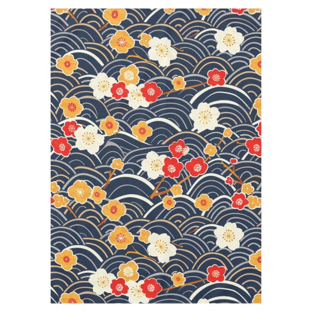 Elegant Cherry Blossom Seamless Pattern (12) Tablecloth (Front)