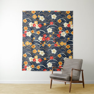 Elegant Cherry Blossom Seamless Pattern (12) Tapestry