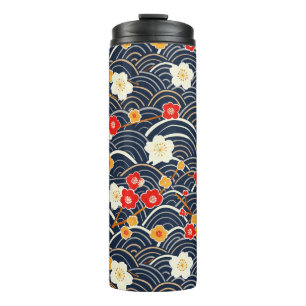 Elegant Cherry Blossom Seamless Pattern (12) Thermal Tumbler