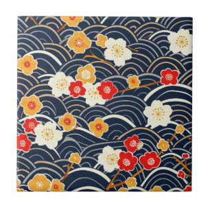 Elegant Cherry Blossom Seamless Pattern (12) Tile