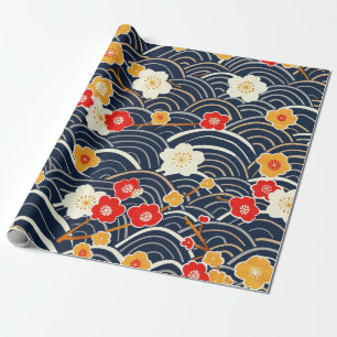 Elegant Cherry Blossom Seamless Pattern (12) Wrapping Paper