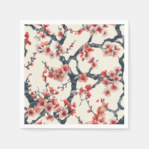 Elegant Cherry Blossom Seamless Pattern (13) Napkin