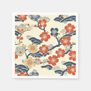 Elegant Cherry Blossom Seamless Pattern (14) Napkin