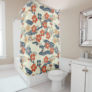 Elegant Cherry Blossom Seamless Pattern (14) Shower Curtain