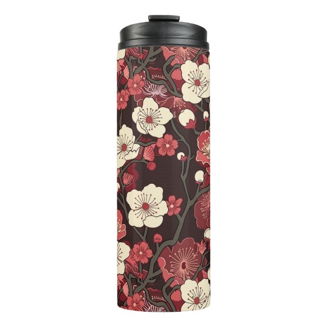 Elegant Cherry Blossom Seamless Pattern (16) Thermal Tumbler (Front)