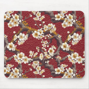 Elegant Cherry Blossom Seamless Pattern (17) Mouse Mat