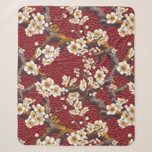 Elegant Cherry Blossom Seamless Pattern (17) Sherpa Blanket