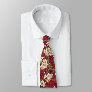 Elegant Cherry Blossom Seamless Pattern (17) Tie