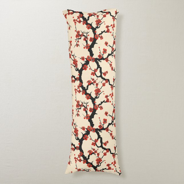 Elegant Cherry Blossom Seamless Pattern (1) Body Cushion (Front Vertical)
