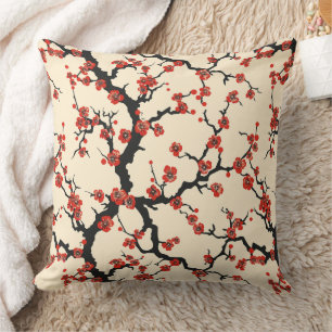 Elegant Cherry Blossom Seamless Pattern (1) Cushion