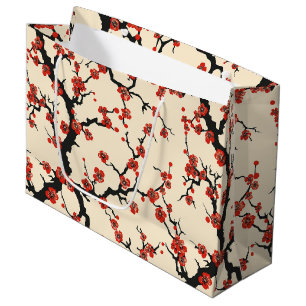 Elegant Cherry Blossom Seamless Pattern (1) Large Gift Bag