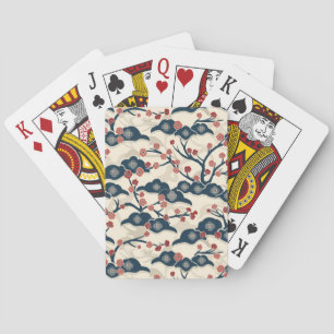 Elegant Cherry Blossom Seamless Pattern (2) Playing Cards