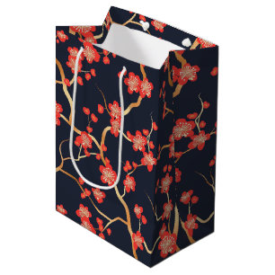 Elegant Cherry Blossom Seamless Pattern (3) Medium Gift Bag