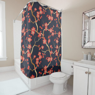 Elegant Cherry Blossom Seamless Pattern (3) Shower Curtain