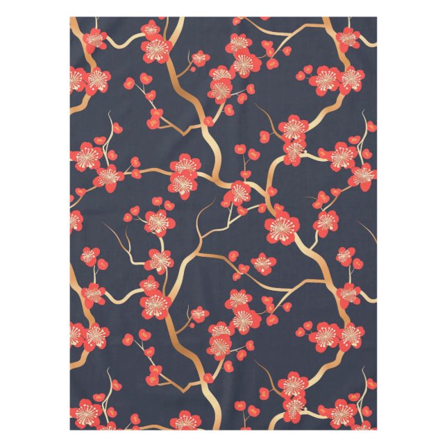 Elegant Cherry Blossom Seamless Pattern (3) Tablecloth (Front)