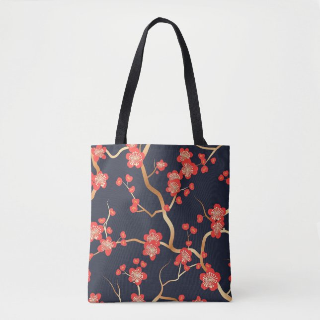 Elegant Cherry Blossom Seamless Pattern (3) Tote Bag (Front)
