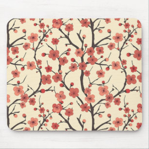 Elegant Cherry Blossom Seamless Pattern (4) Mouse Mat