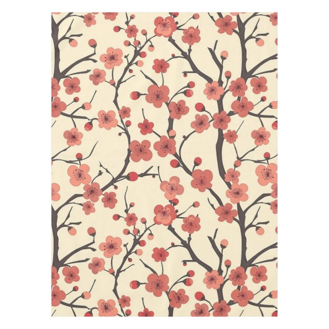 Elegant Cherry Blossom Seamless Pattern (4) Tablecloth (Front)