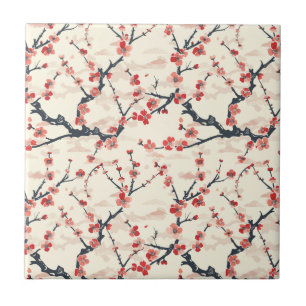 Elegant Cherry Blossom Seamless Pattern (5) Tile