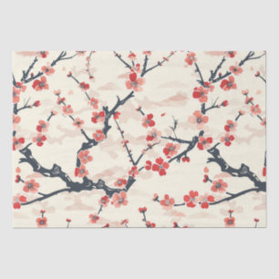 Elegant Cherry Blossom Seamless Pattern (5) Tissue Paper